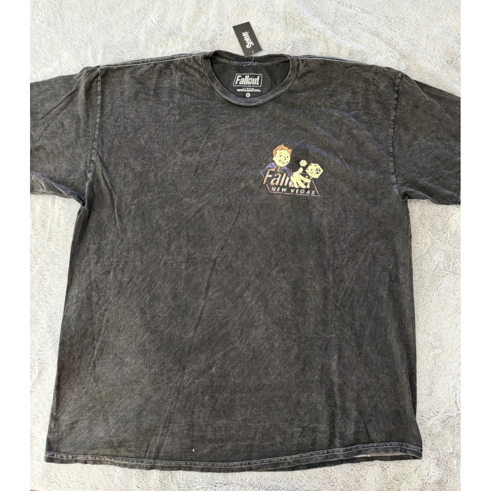NWT Fallout New Vegas T-Shirt XL Ripple Junction Mineral Wash Lucky 38 Tops